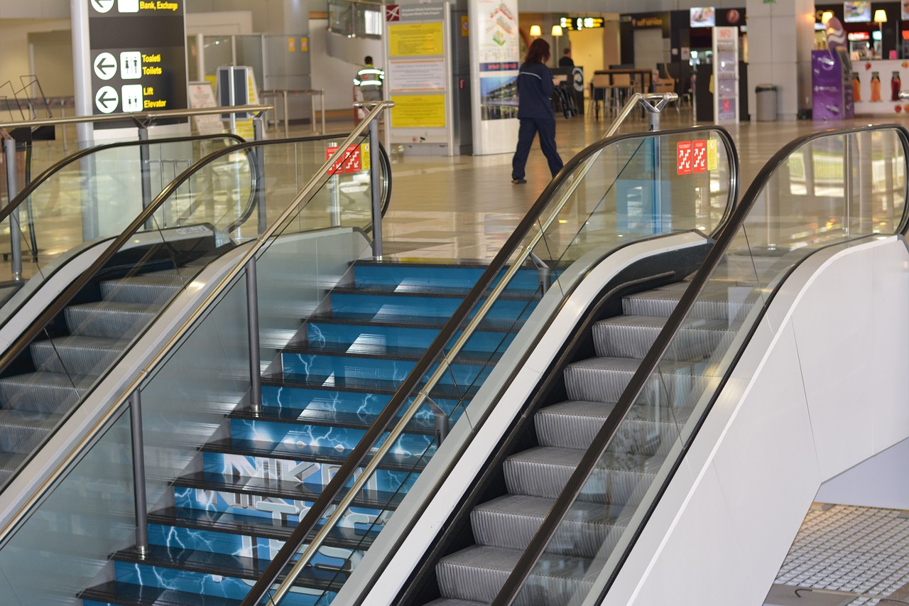 escalator mall floor free photo