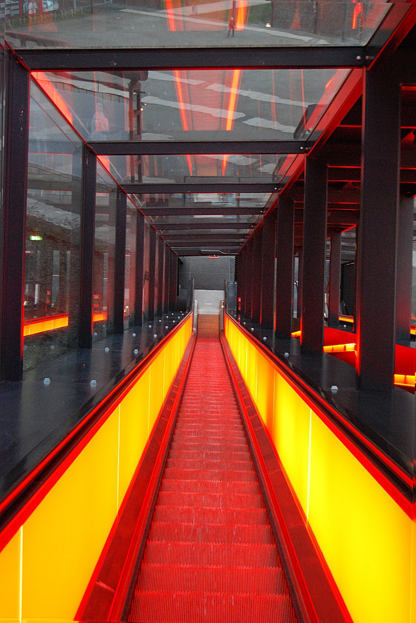 escalator illumination zollverein free photo