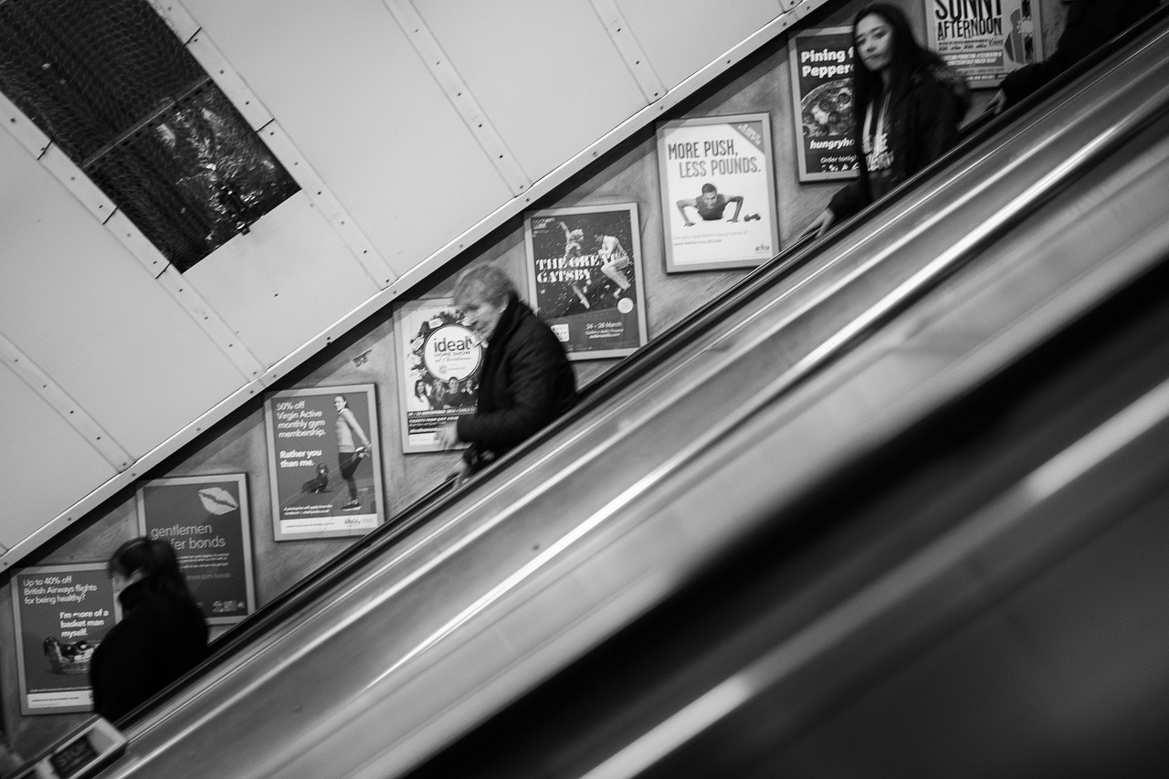 escalator people subway free photo