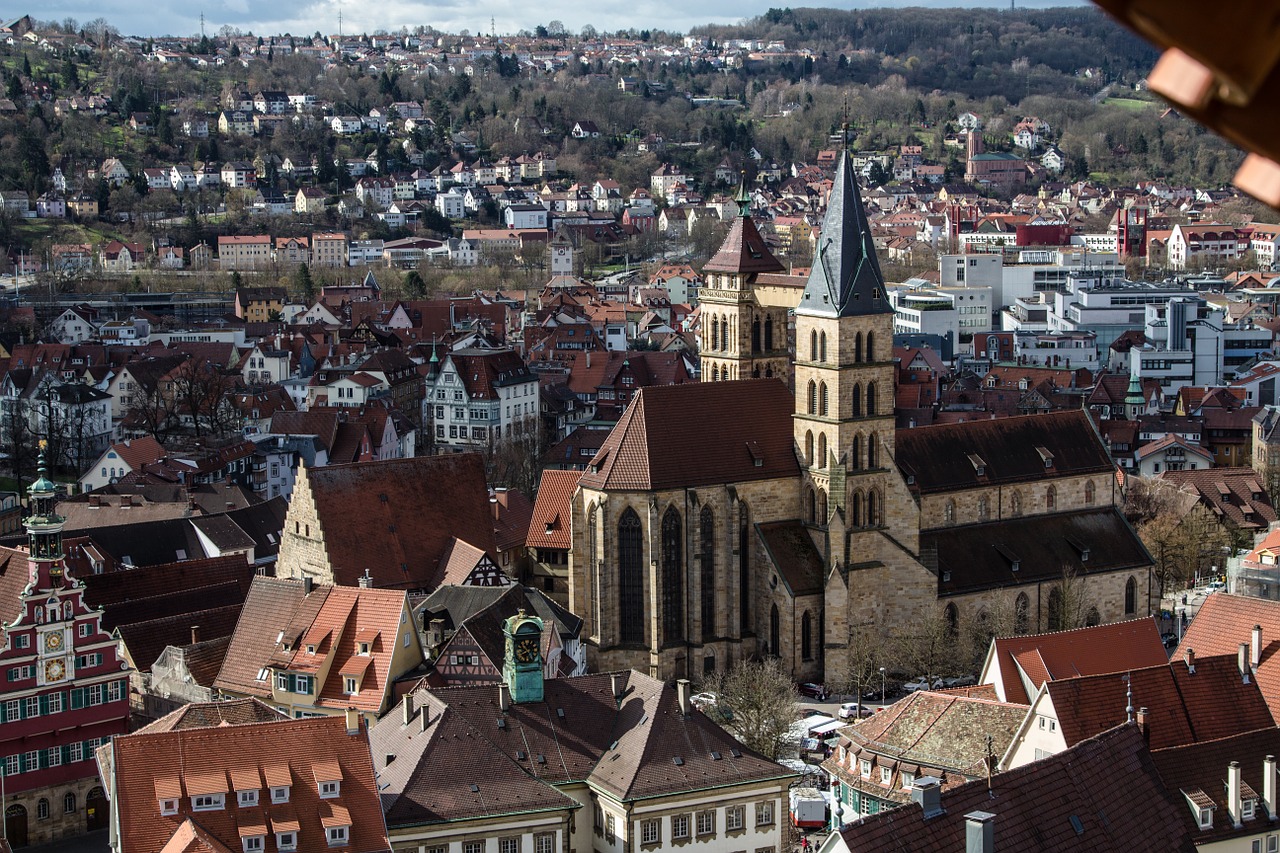 esslingen city church view free photo