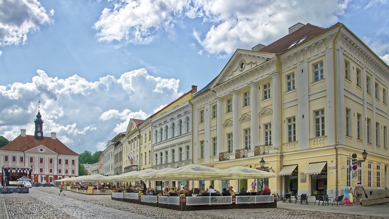 estonia  tartu  town hall square free photo