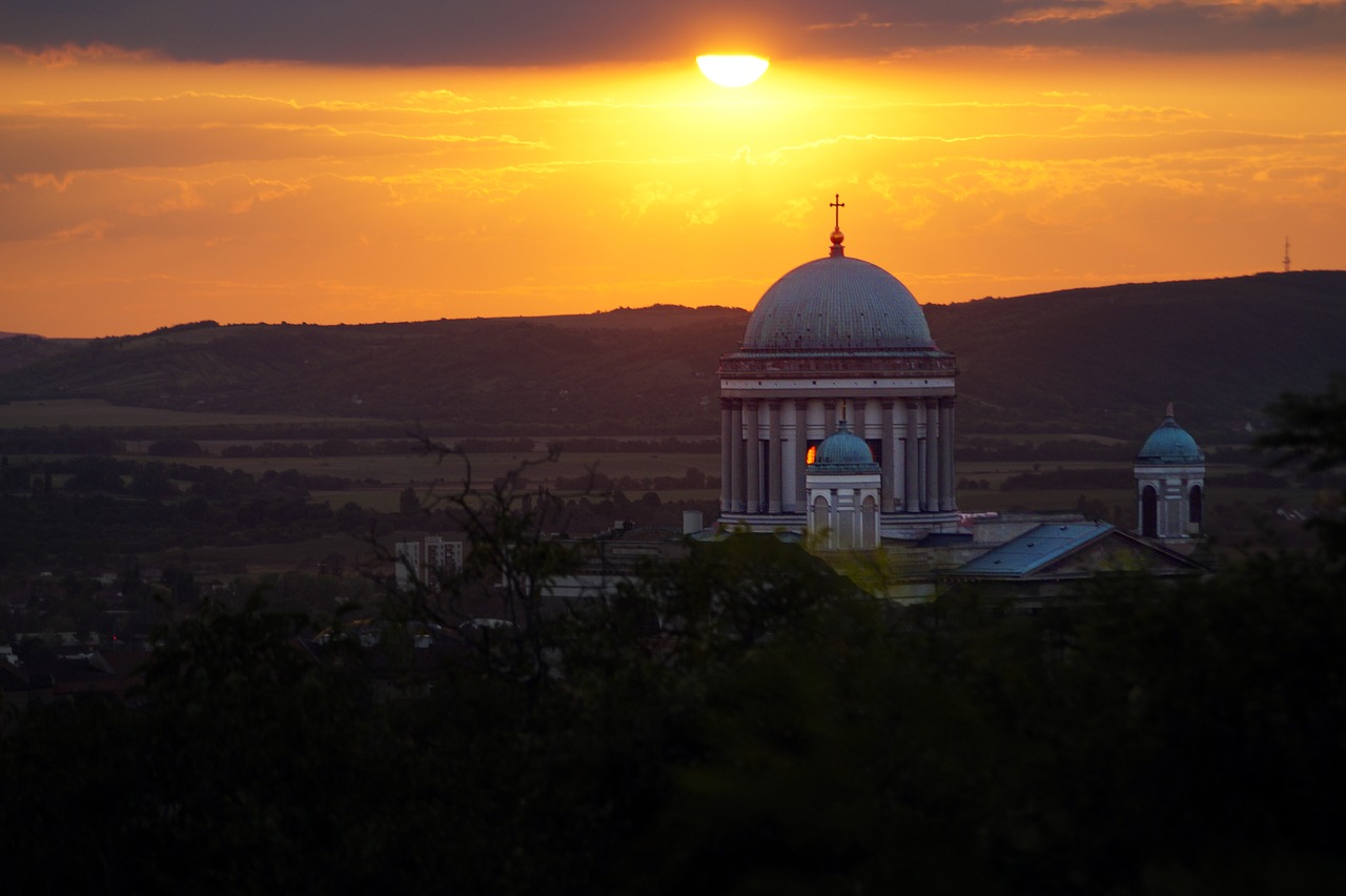 esztergom basilica sunset free photo