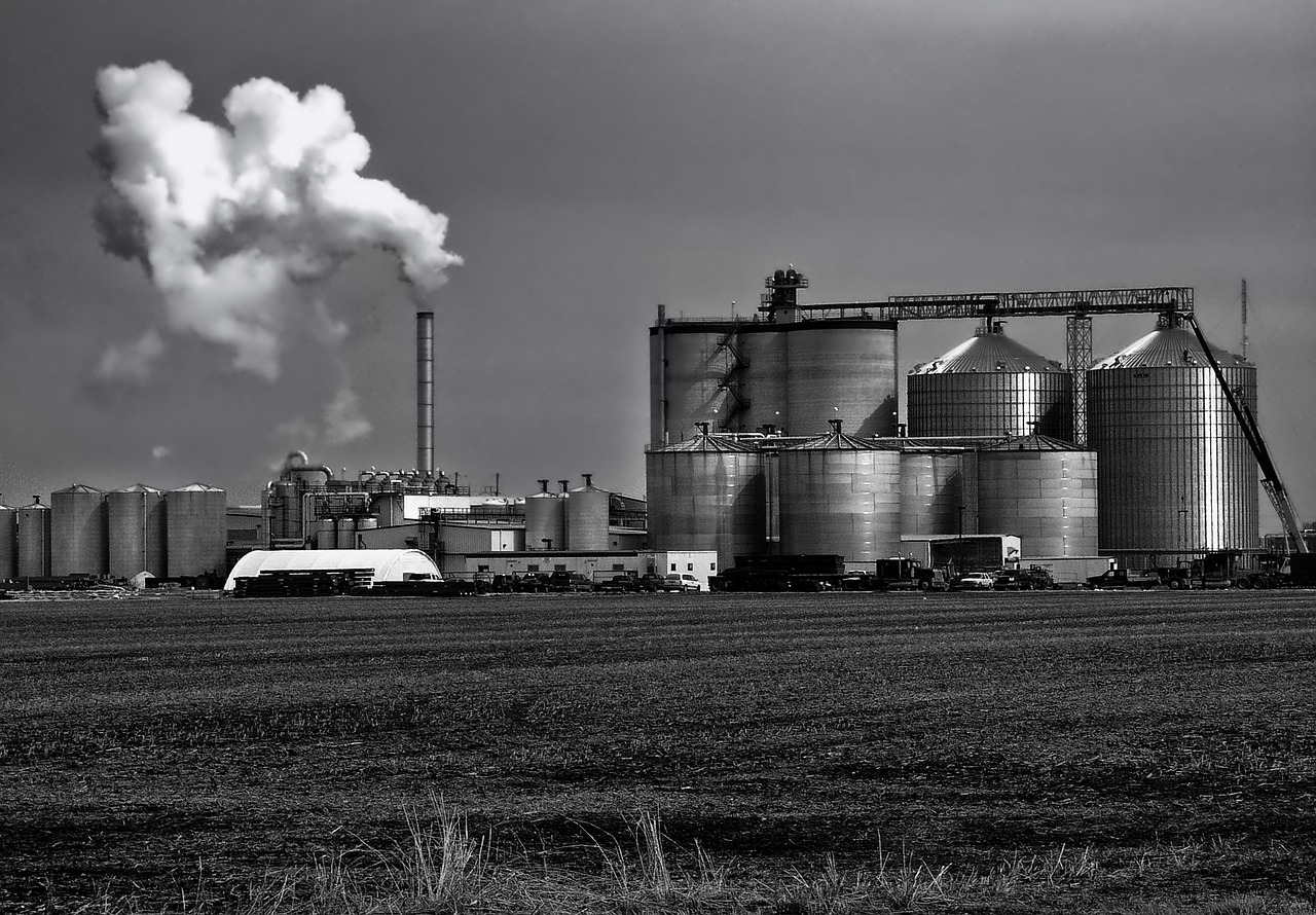 ethanol plant buildings free photo