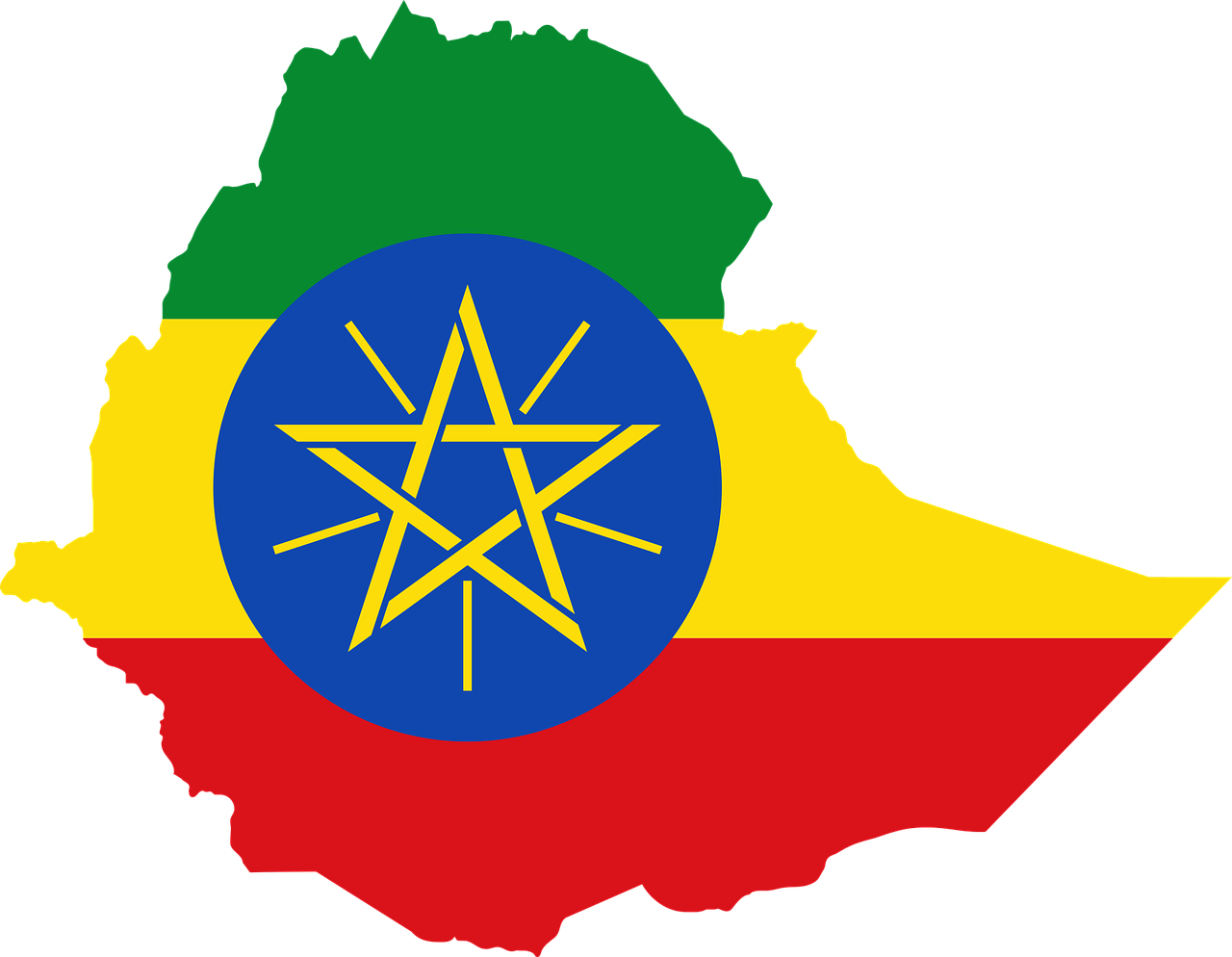 ethiopia flag map free photo