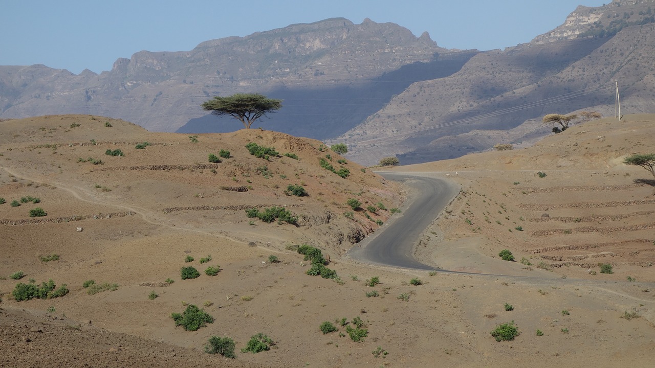 ethiopia  road  loneliness free photo
