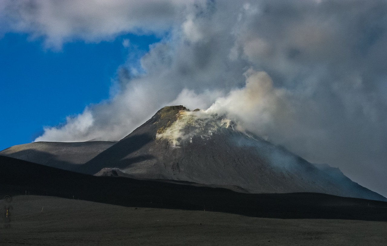 etna volcano italy free photo