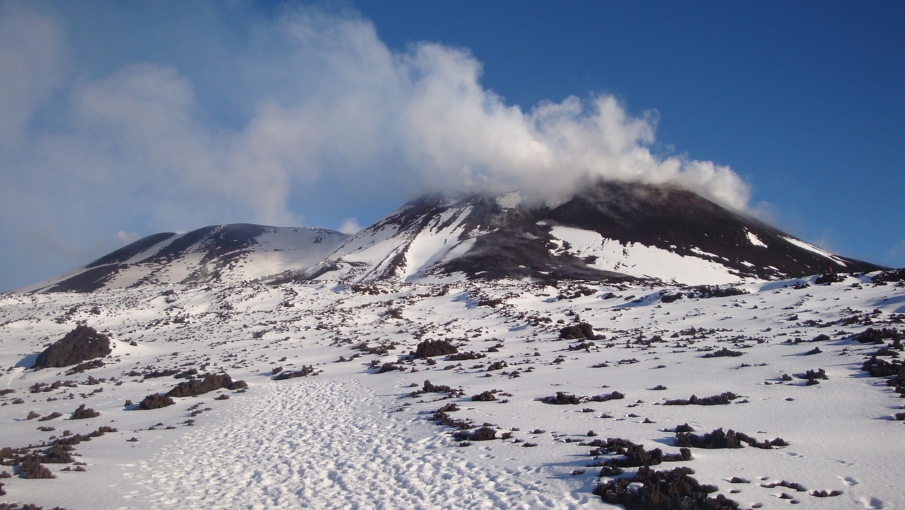 etna volcano italy free photo