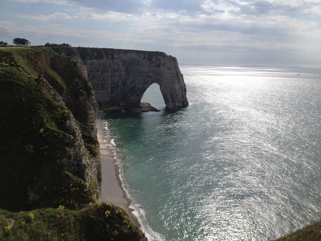 etretat cliff sea free photo