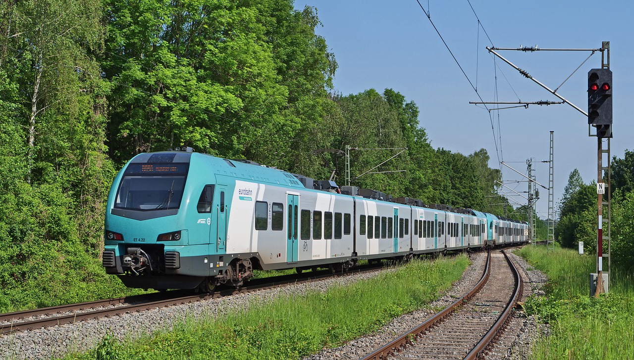 euro rail  electrical multiple unit  turquoise free photo