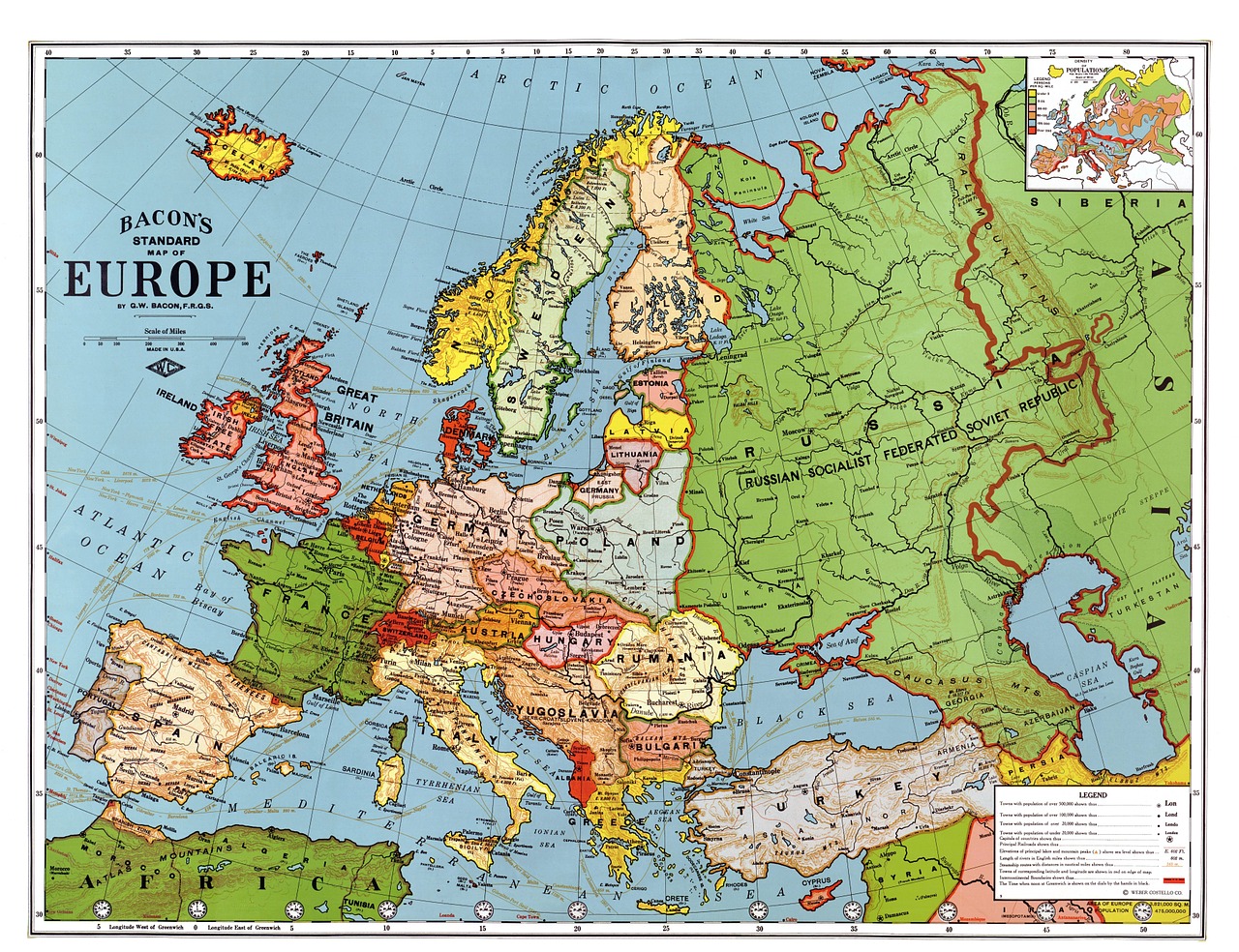 europe map 1923 free photo