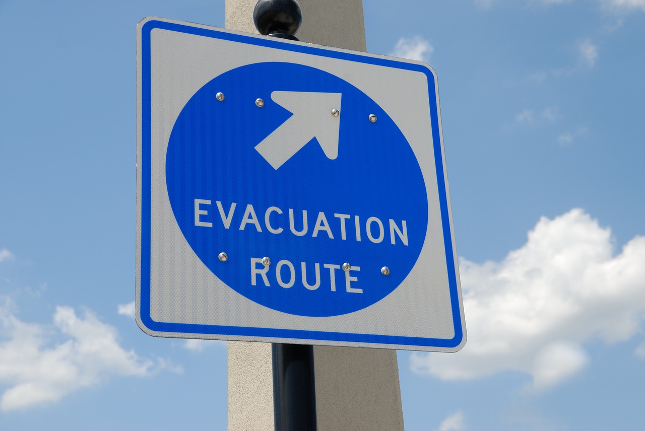 evacuation sign signage safety free photo