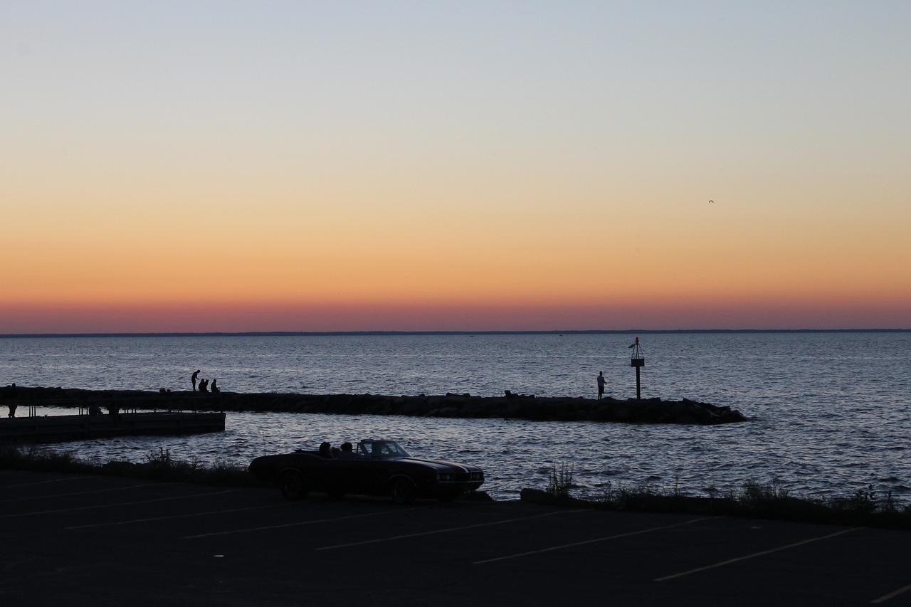 evening sunset green bay free photo