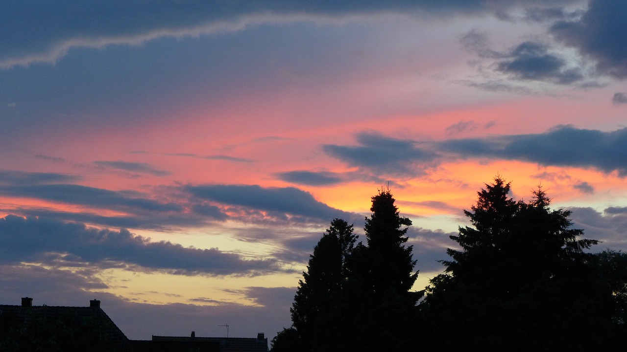 evening sky clouds free photo