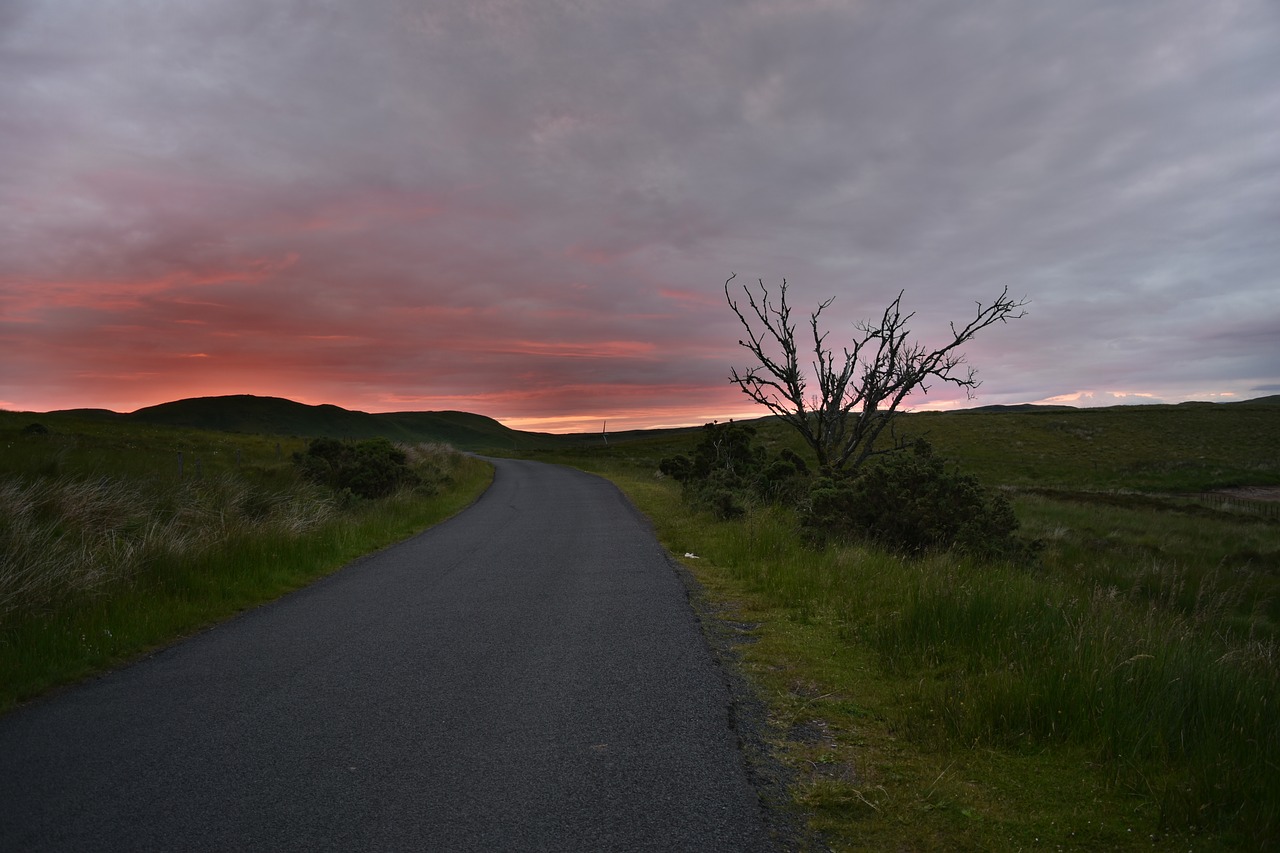 evening red sky sunset free photo