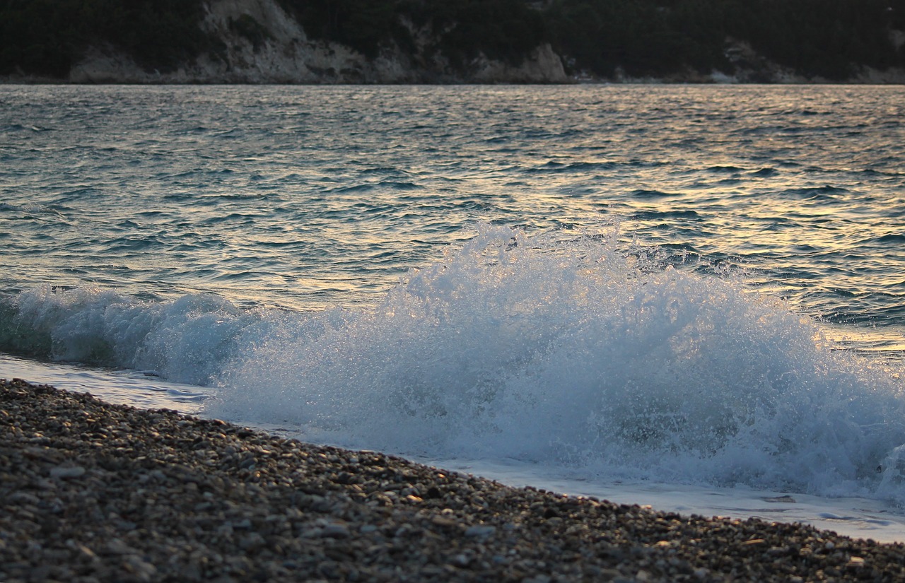 evening beach wave free photo
