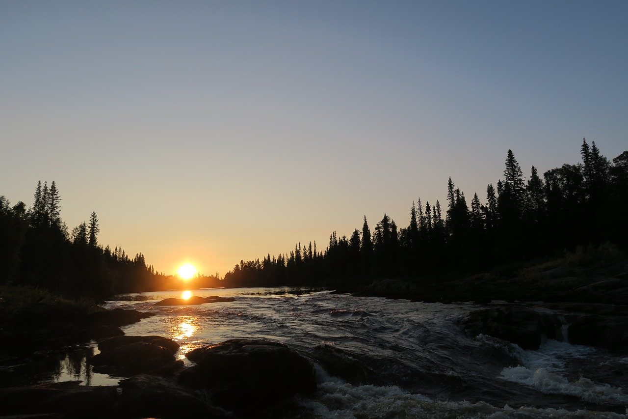 evening sunset river free photo