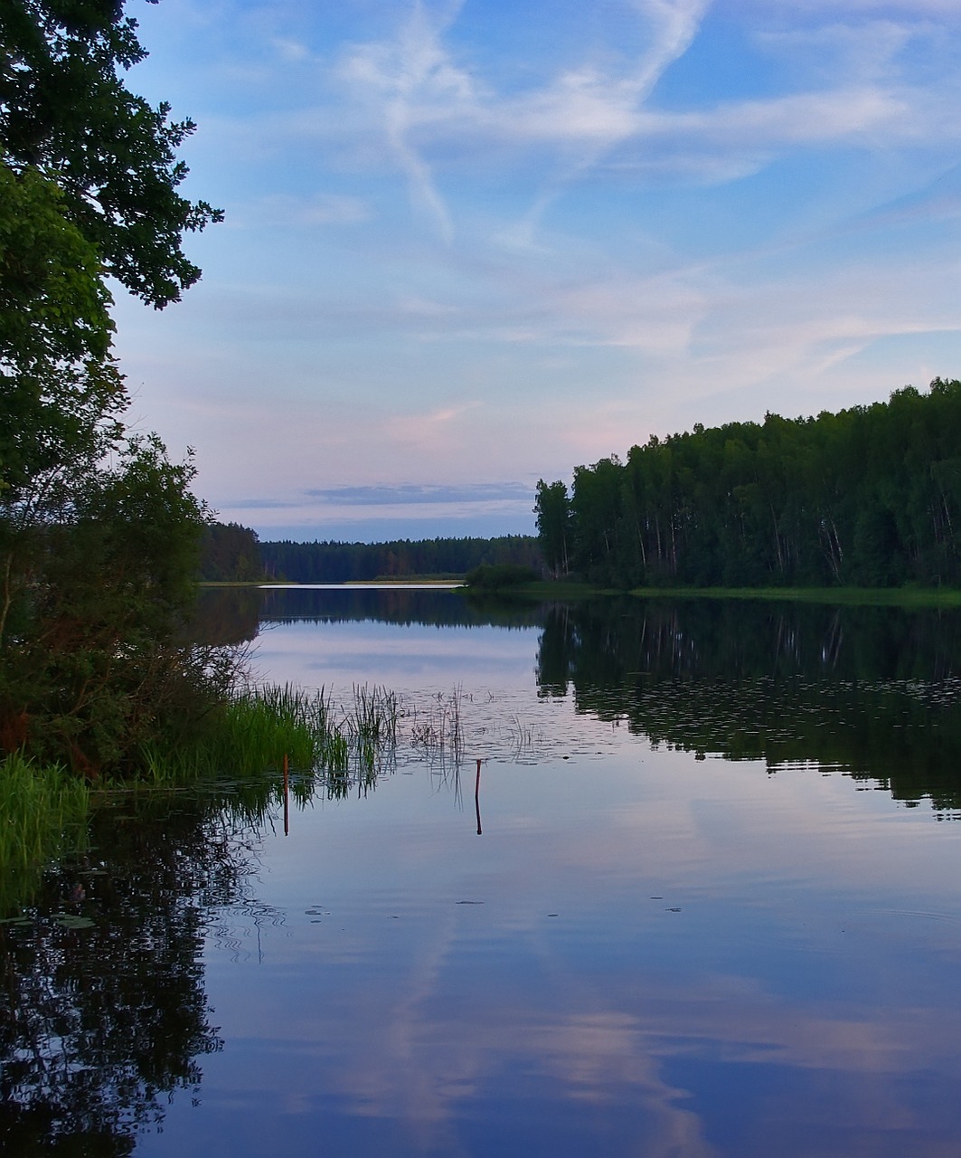 evening lake water free photo