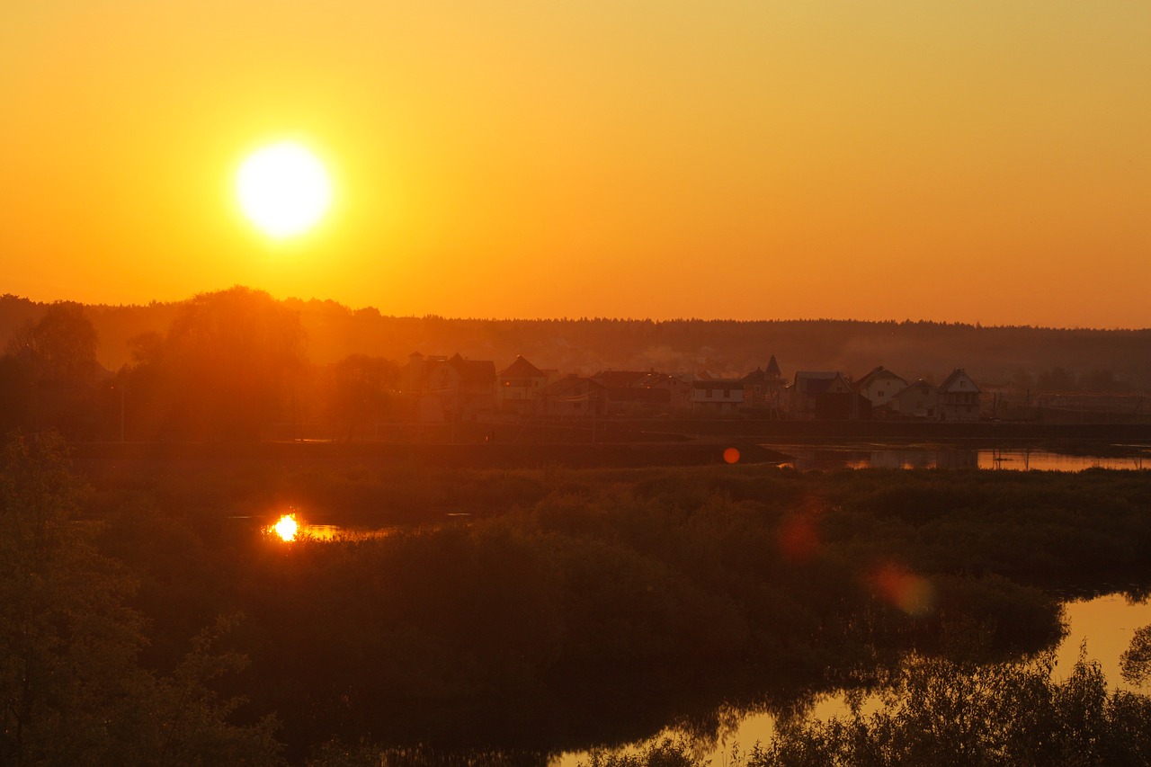 evening  sunset  river free photo