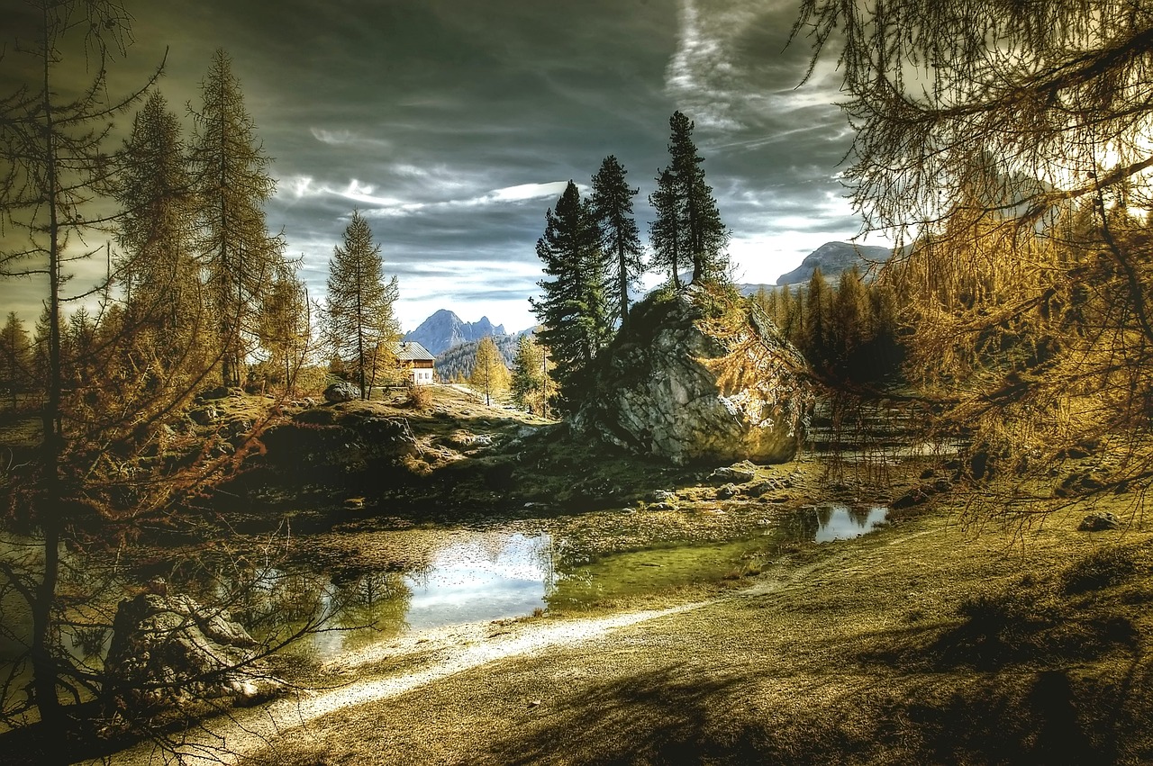 evening  dolomites  lago federa free photo