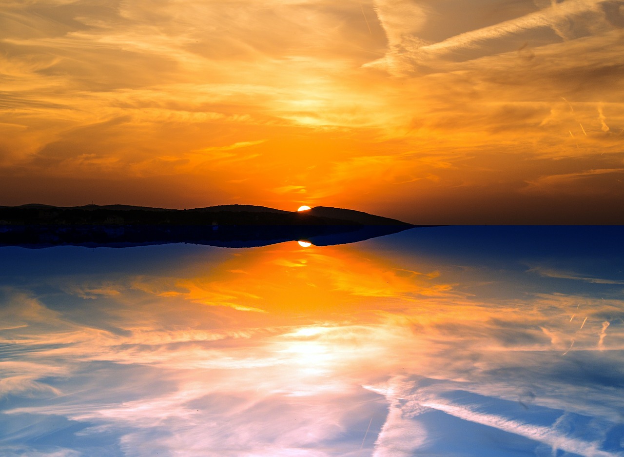 evening reflection sunset free photo