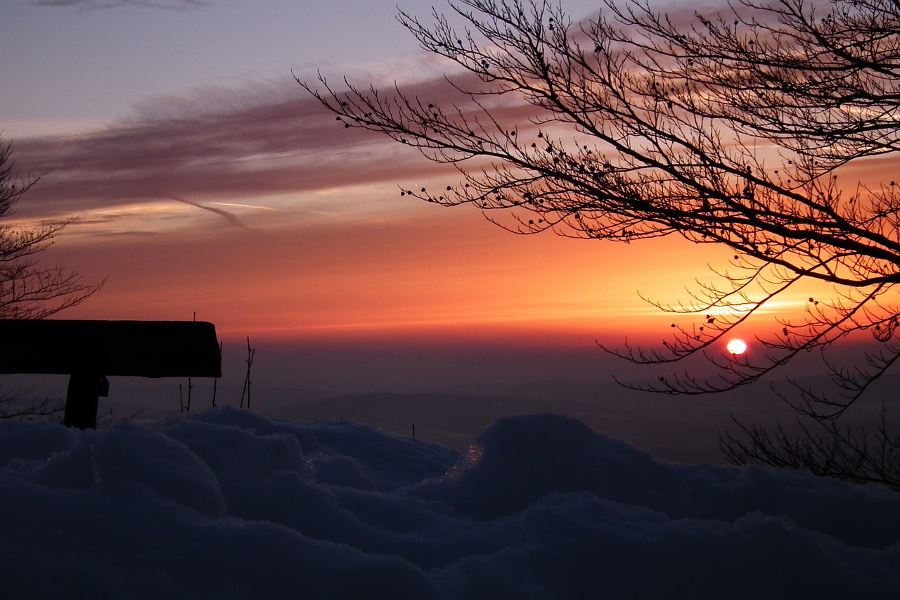 evening snow winter free photo