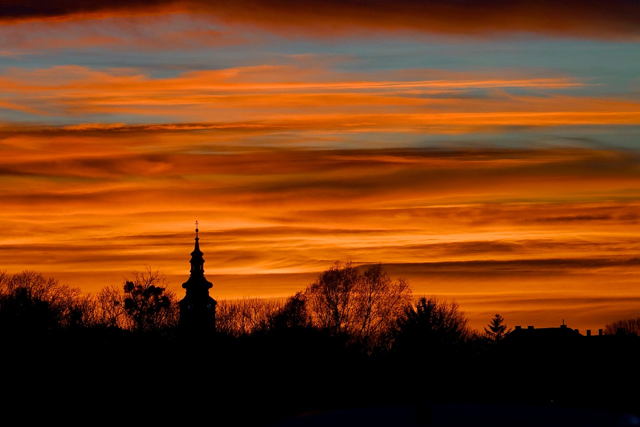 evening light silhouette sunset free photo