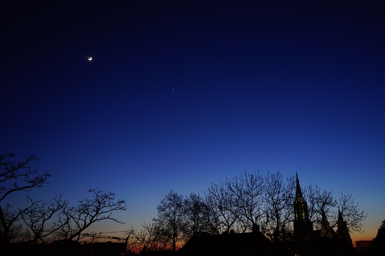 evening sky night moon free photo