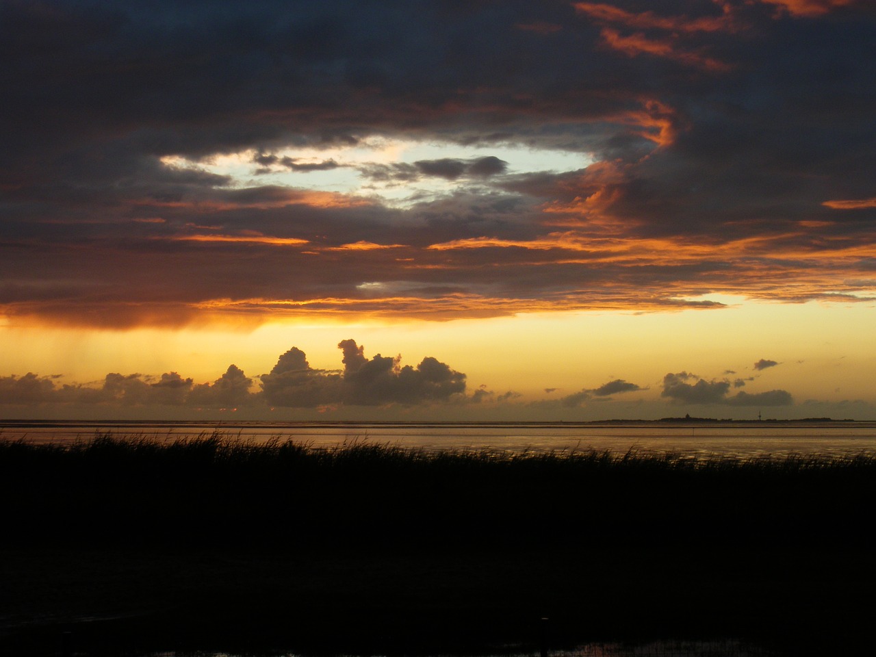 evening sky sunset sea free photo