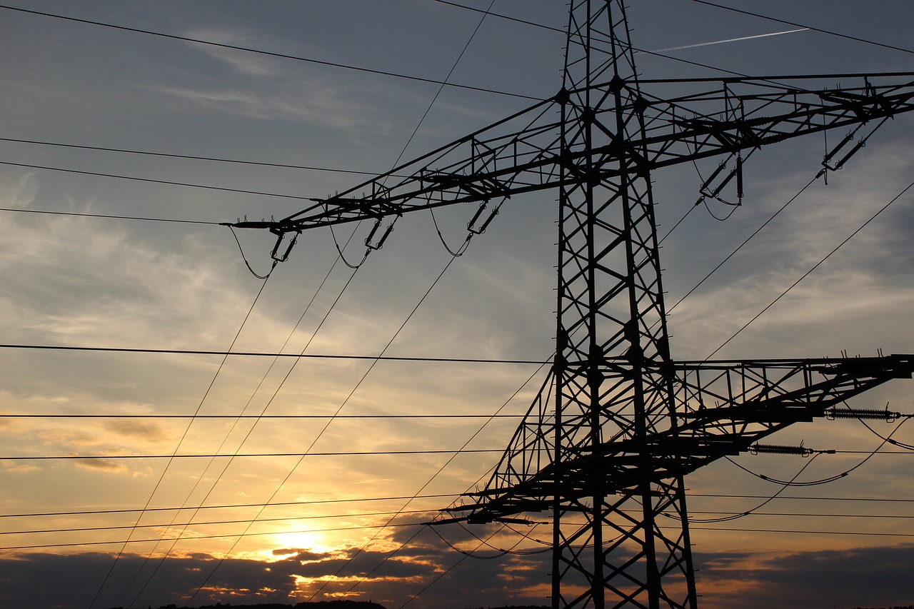 evening sky pylon abendstimmung free photo