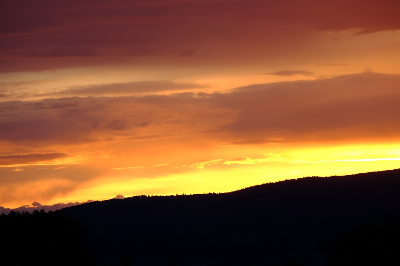 evening sky sunset afterglow free photo