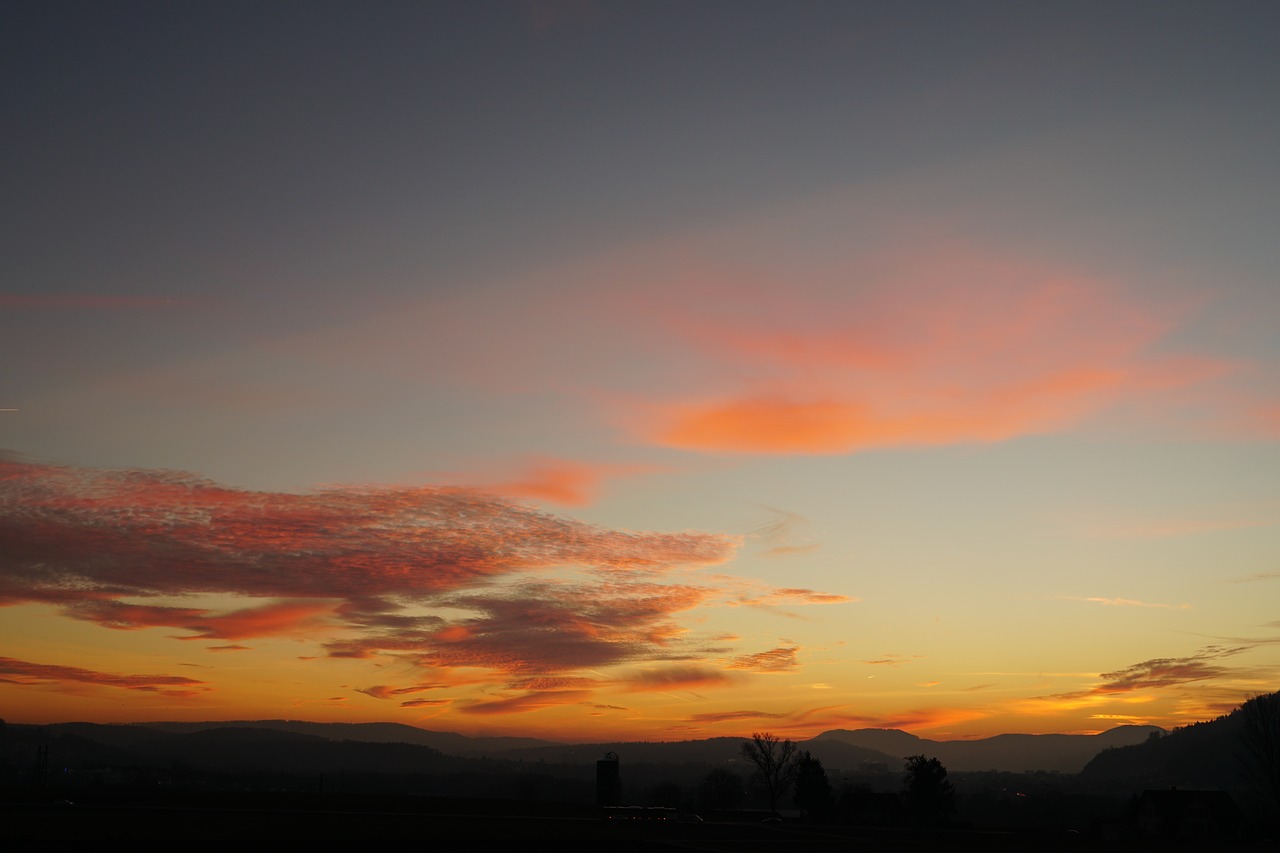 evening sky dusk afterglow free photo