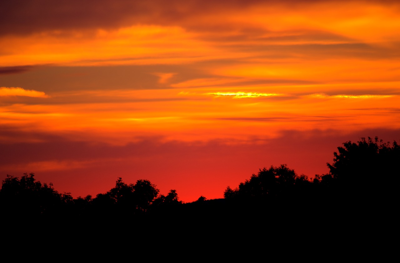 evening sky sunset afterglow free photo