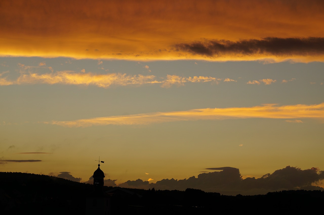 evening sky clouds abendstimmung free photo