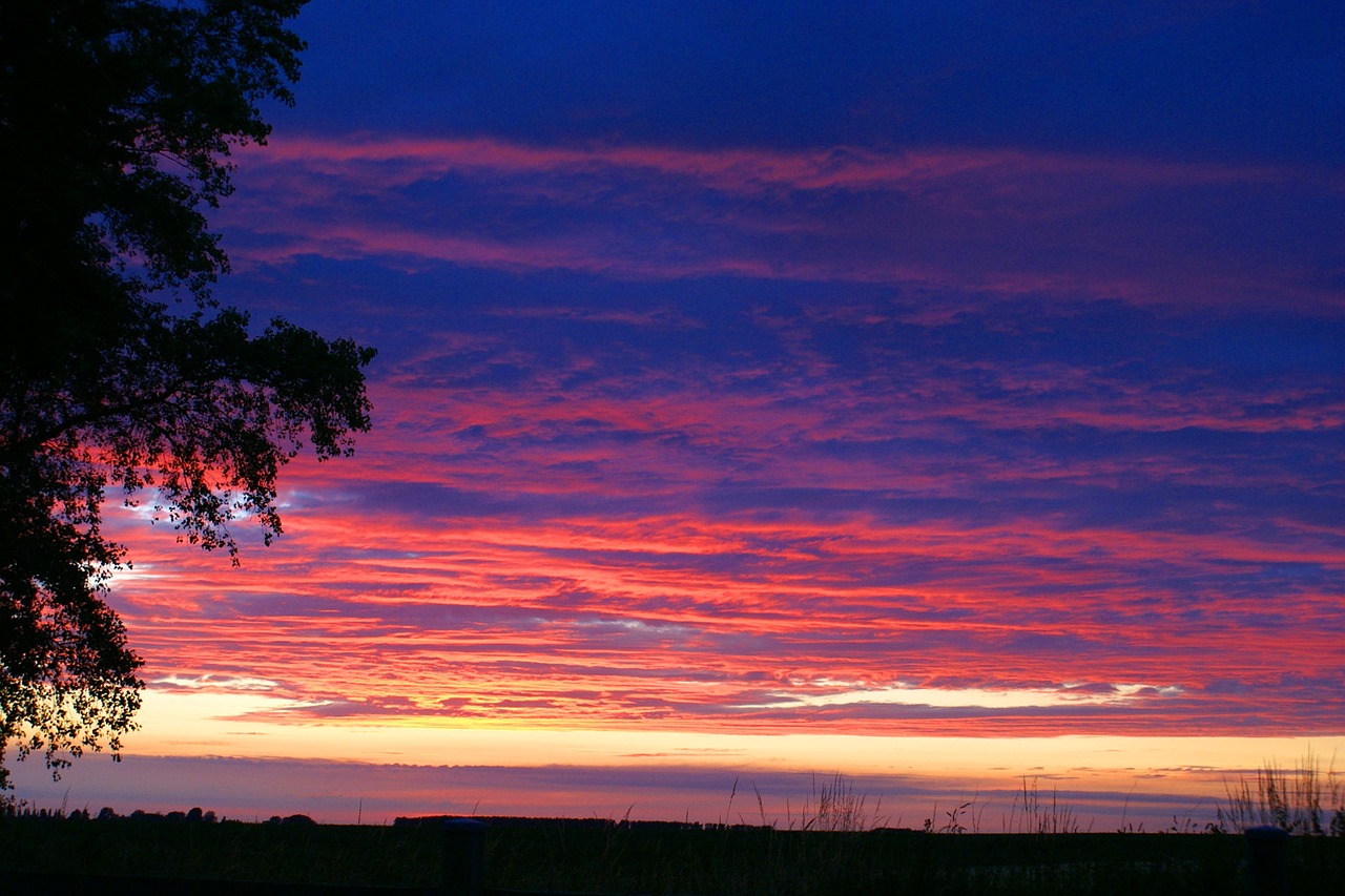 evening sky clouds lighting free photo