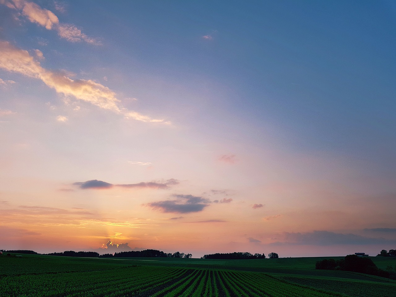 evening sky  sunset  afterglow free photo