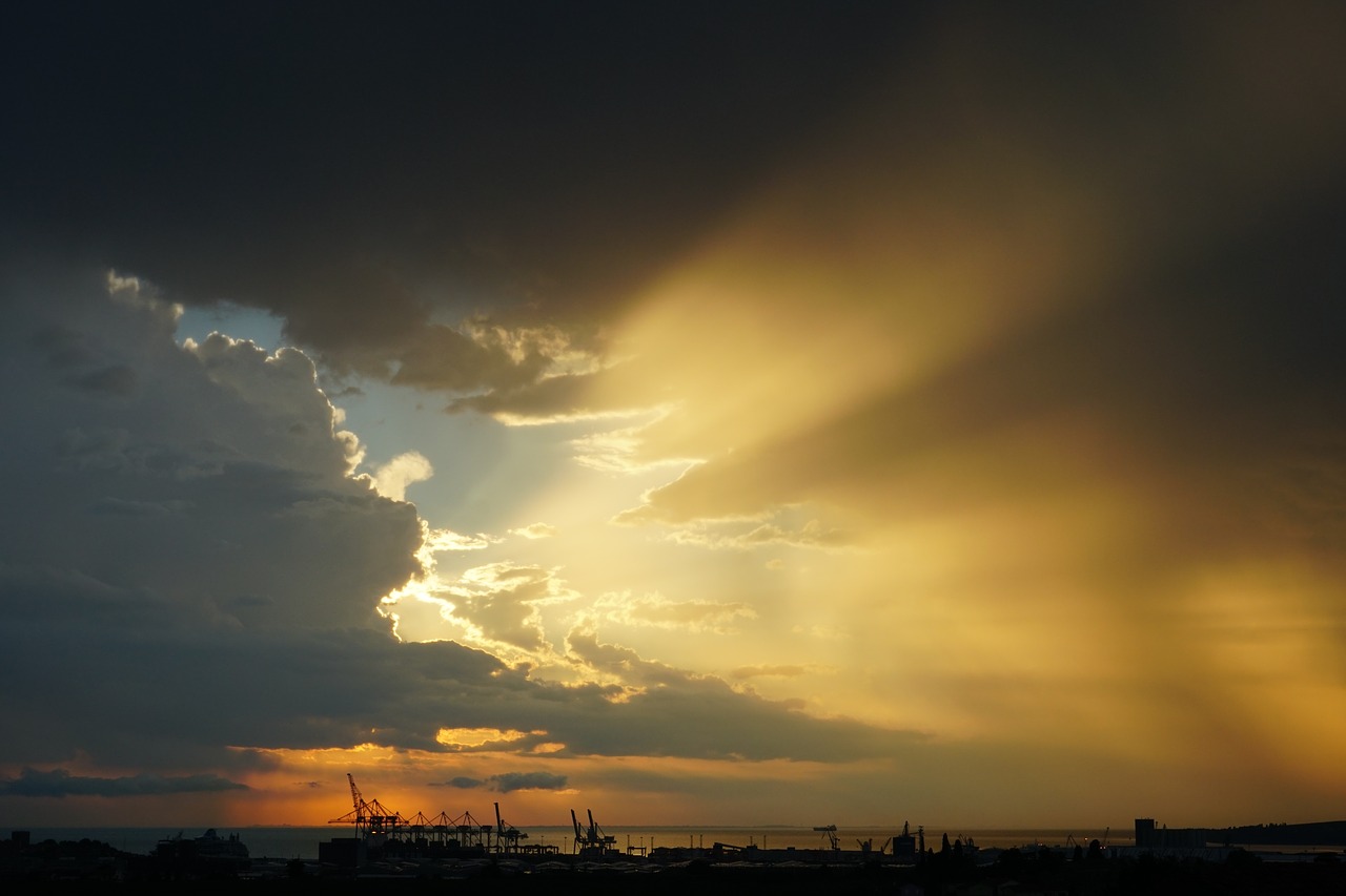 evening sky  sunset  clouds free photo