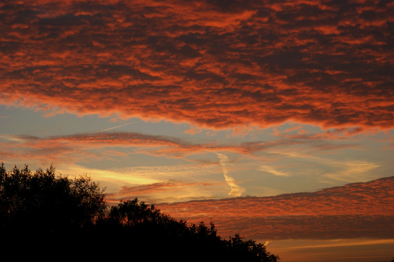 evening sky red nature free photo