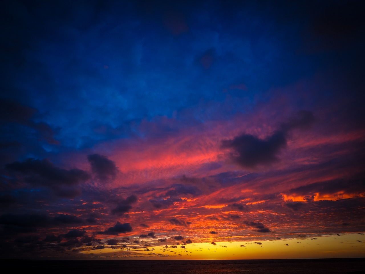 evening sky sunset sea free photo