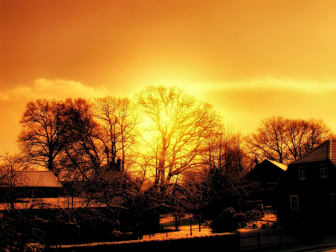 evening sun afterglow sunset free photo