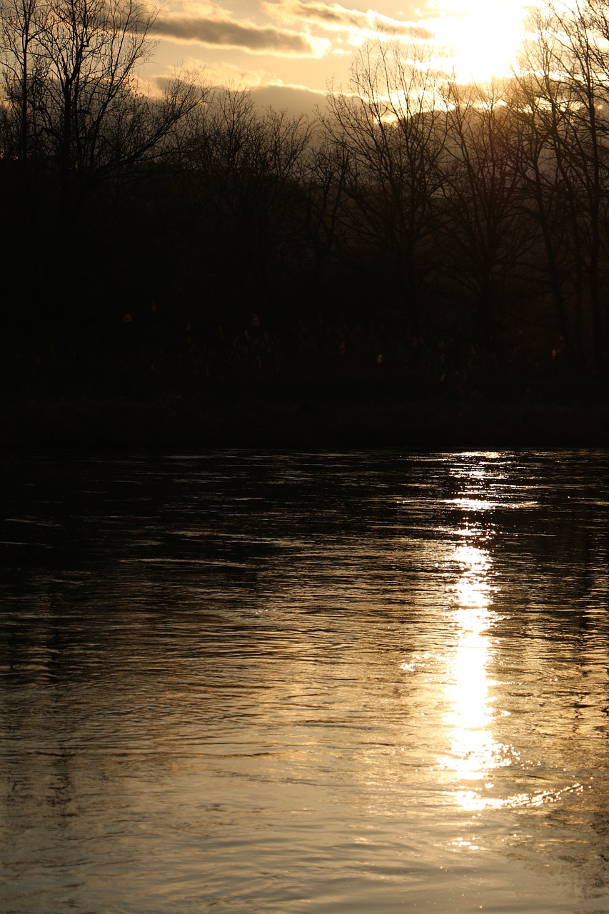 evening sun sunset river free photo