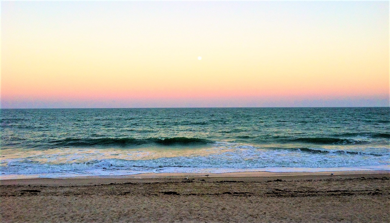 evening waves beach sunset atlantic ocean free photo