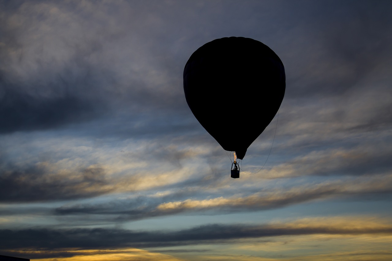 eventide hot air ballooning sky free photo