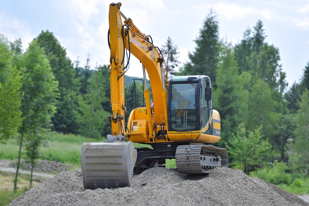 excavator road works heavy equipment free photo