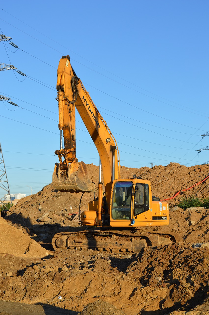 excavator construction equipment excavator digs free photo
