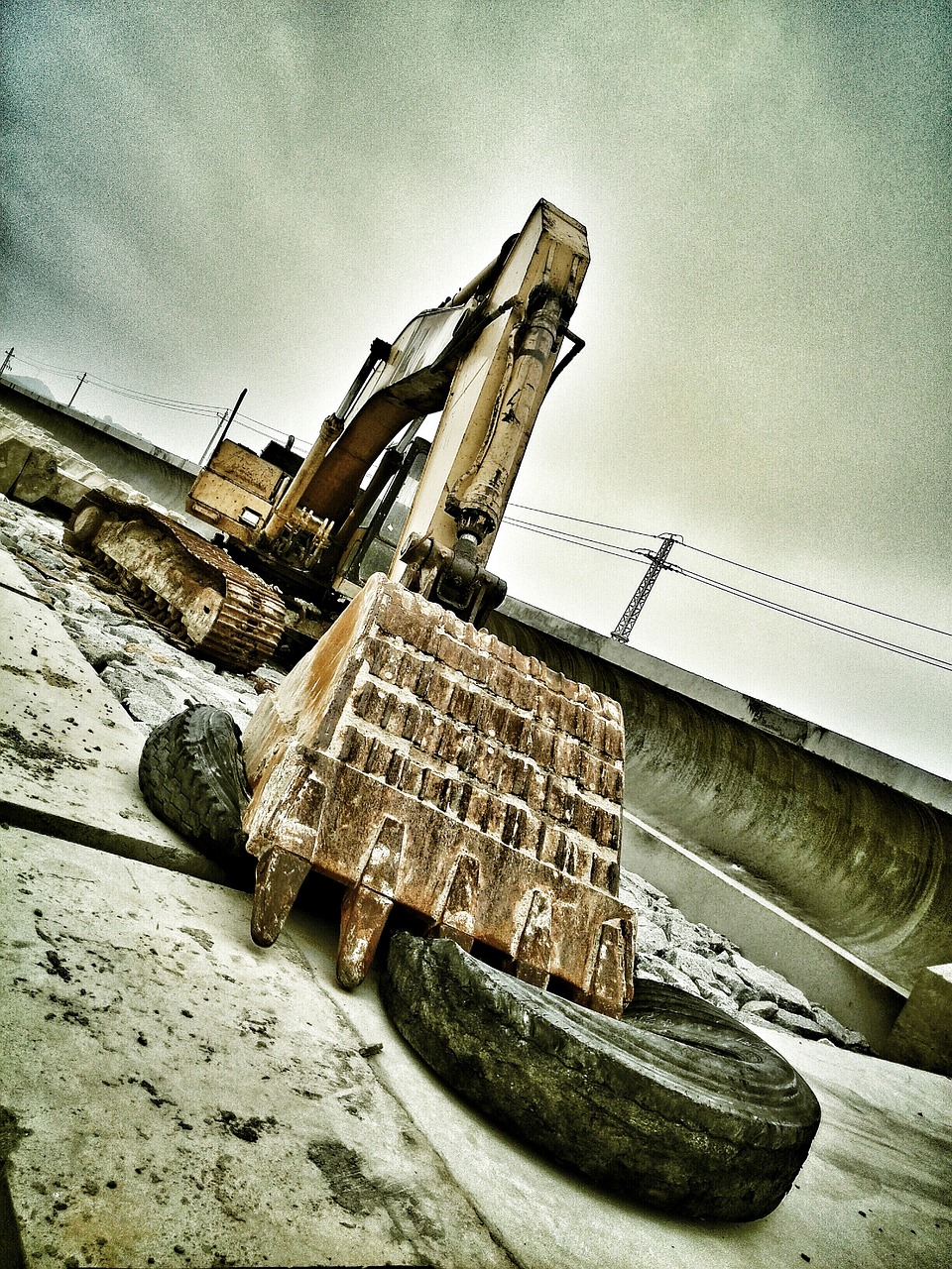 excavator industrial machinery free photo