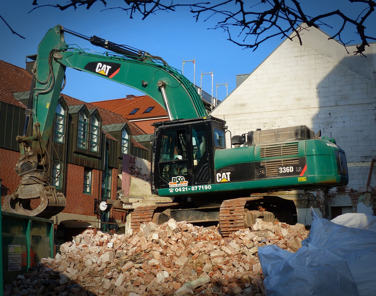 excavators demolition site free photo