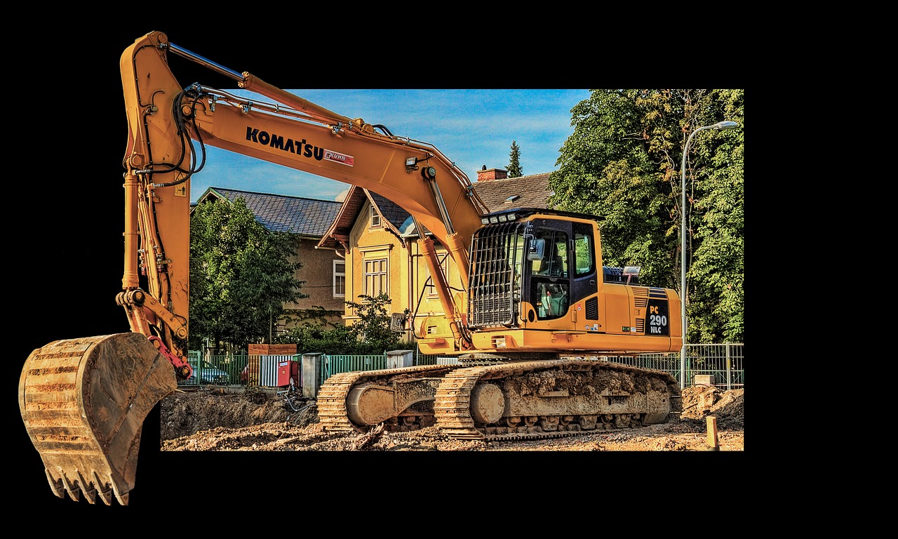 excavators site construction machinery free photo