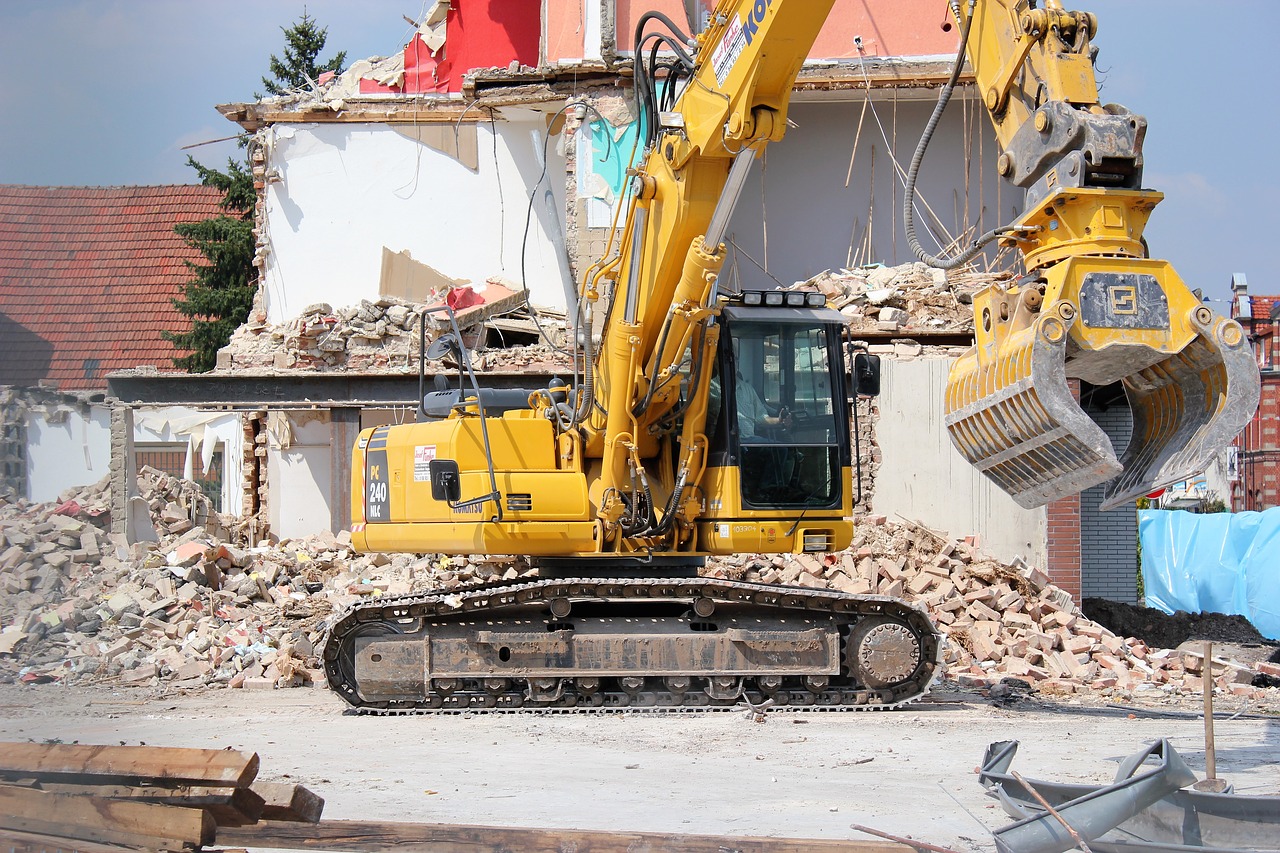 excavators demolition construction vehicle free photo