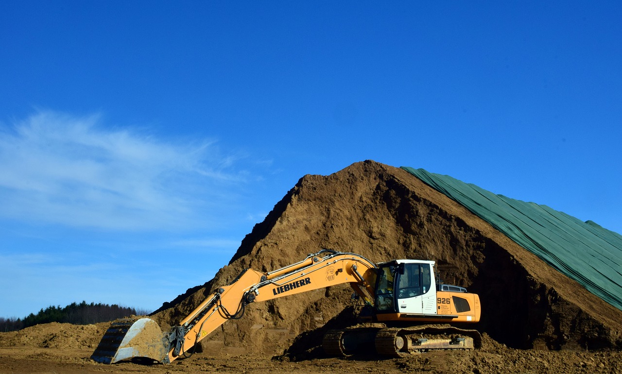 excavators clay open pit mining free photo