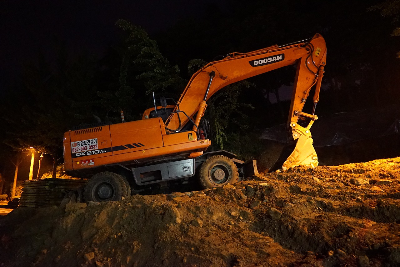 excavators heavy equipment fork lane free photo